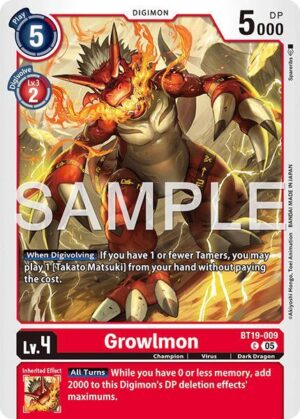 Growlmon - BT19-009 (Reprint) - BT19-009 C: Advanced Booster Digimon Generation