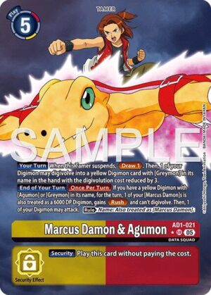 Marcus Damon & Agumon (Alternate Art) - AD1-021 SR: Advanced Booster Digimon Generation