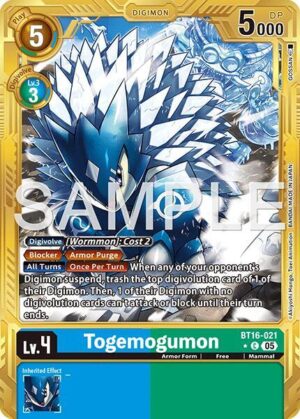 Togemogumon (Gold Border) - BT16-021 C: Advanced Booster Digimon Generation