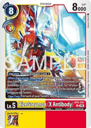 RizeGreymon (X Antibody) (Reprint) - BT9-041 R: Advanced Booster Digimon Generation