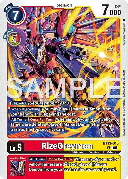 RizeGreymon - BT13-015 (Reprint) - BT13-015 C: Advanced Booster Digimon Generation