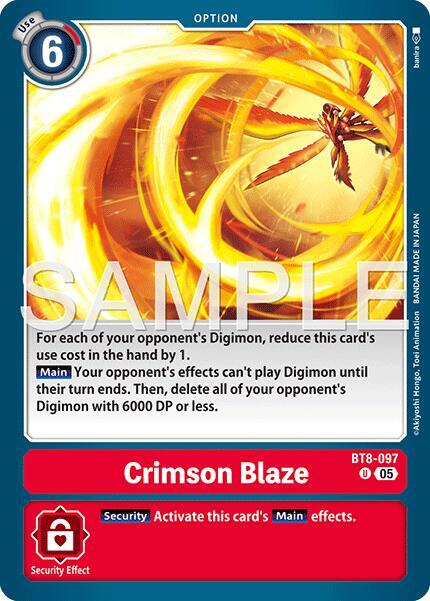 Crimson Blaze (Reprint) - BT8-097 U: Advanced Booster Digimon Generation