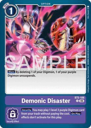 Demonic Disaster (Reprint) - BT5-106 C: Advanced Booster Digimon Generation