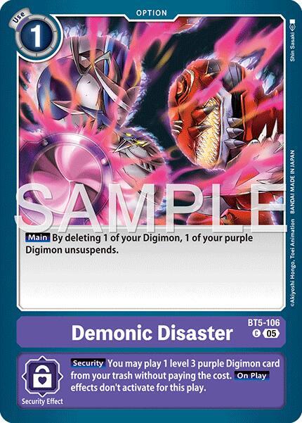 Demonic Disaster (Reprint) - BT5-106 C: Advanced Booster Digimon Generation
