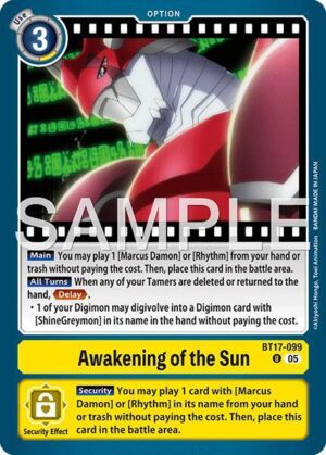 Awakening of the Sun (Reprint) - BT17-099 U: Advanced Booster Digimon Generation