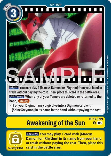Awakening of the Sun (Reprint) - BT17-099 U: Advanced Booster Digimon Generation