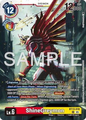 ShineGreymon - BT13-018 (Reprint) - BT13-018 R: Advanced Booster Digimon Generation