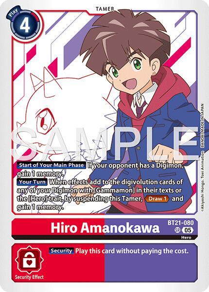 Hiro Amanokawa - BT21-080 (Reprint) - BT21-080 SR: Advanced Booster Digimon Generation