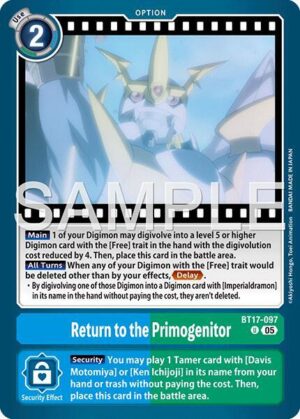 Return to the Primogenitor (Reprint) - BT17-097 U: Advanced Booster Digimon Generation