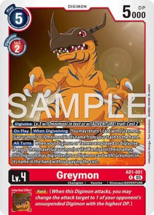 Greymon - AD1-001 - AD1-001 R: Advanced Booster Digimon Generation