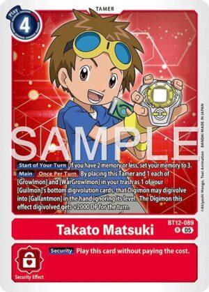 Takato Matsuki - BT12-089 (Reprint) - BT12-089 R: Advanced Booster Digimon Generation