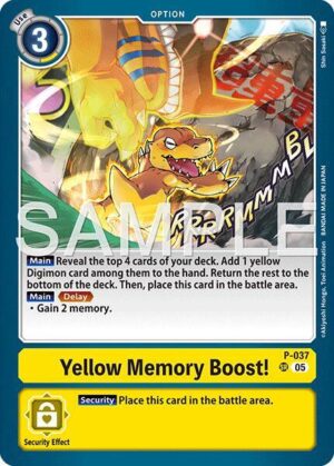 Yellow Memory Boost! (Reprint) - P-037 SR: Advanced Booster Digimon Generation