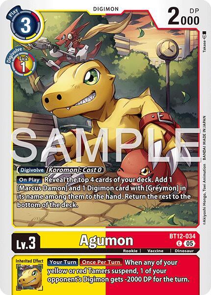 Agumon - BT12-034 (Reprint) - BT12-034 C: Advanced Booster Digimon Generation