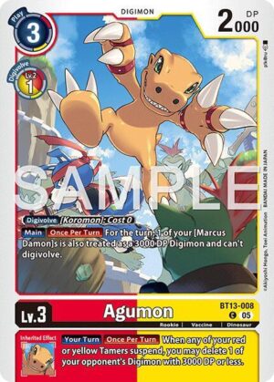 Agumon - BT13-008 (Reprint) - BT13-008 C: Advanced Booster Digimon Generation