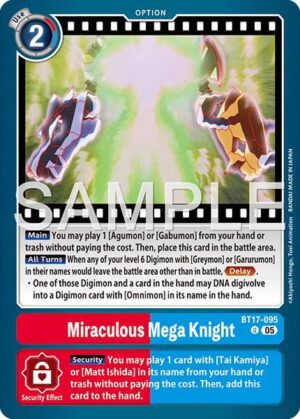 Miraculous Mega Knight (Reprint) - BT17-095 U: Advanced Booster Digimon Generation