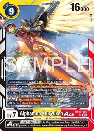 Alphamon: Ouryuken ACE (Reprint) - BT20-060 SR: Advanced Booster Digimon Generation