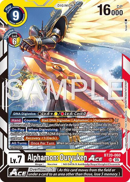 Alphamon: Ouryuken ACE (Reprint) - BT20-060 SR: Advanced Booster Digimon Generation
