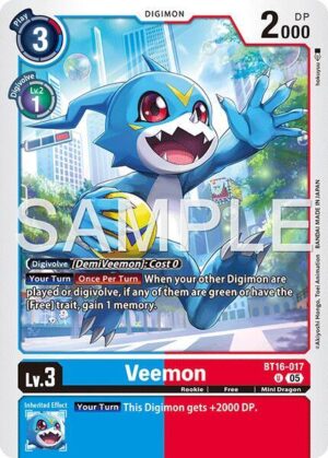 Veemon - BT16-017 (Reprint) - BT16-017 U: Advanced Booster Digimon Generation