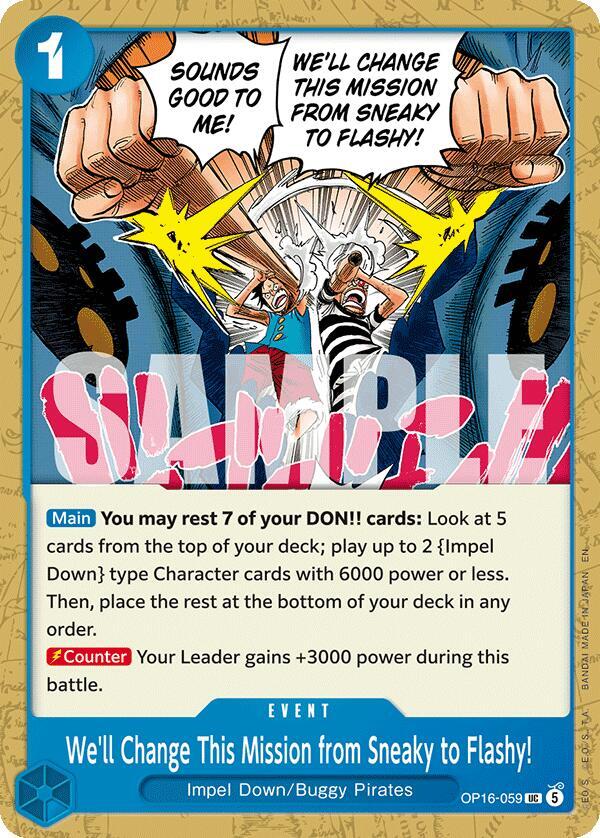 We'll Change This Mission from Sneaky to Flashy! - OP16-059: The Time of Battle