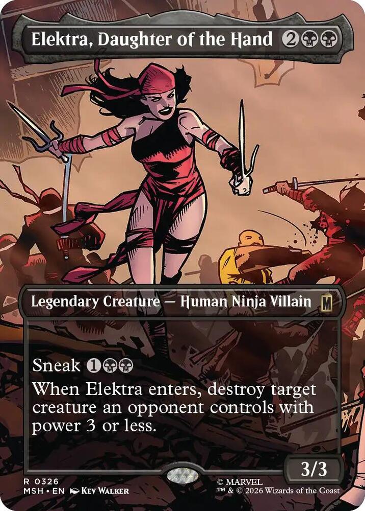 Elektra, Daughter of the Hand (Borderless) - 326: Marvel Super Heroes