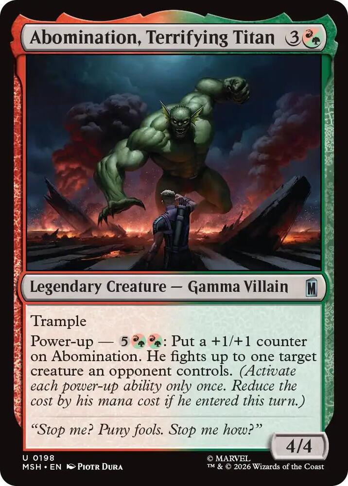 Abomination, Terrifying Titan - 198: Marvel Super Heroes