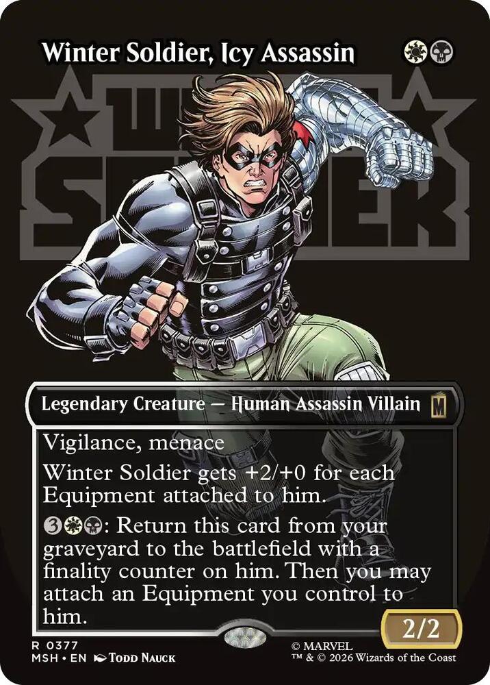 Winter Soldier, Icy Assassin (Borderless) - 377: Marvel Super Heroes