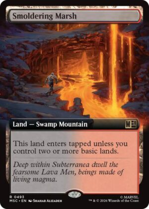 Smoldering Marsh (Extended Art) - 493: Commander: Marvel Super Heroes