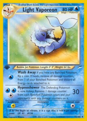 Light Vaporeon - 052/105: Neo Destiny