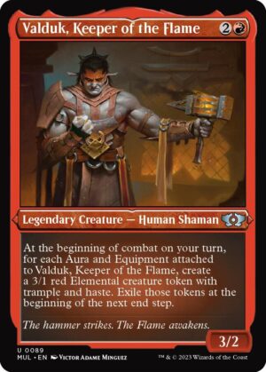 Valduk, Keeper of the Flame (Foil Etched) - 89: March of the Machine: Multiverse Legends