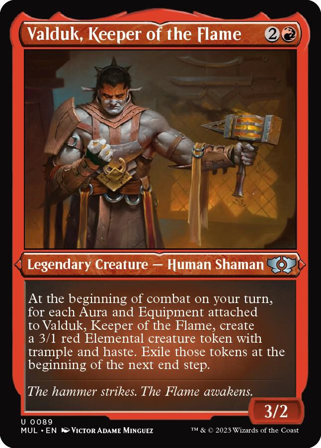 Valduk, Keeper of the Flame (Foil Etched) - 89: March of the Machine: Multiverse Legends