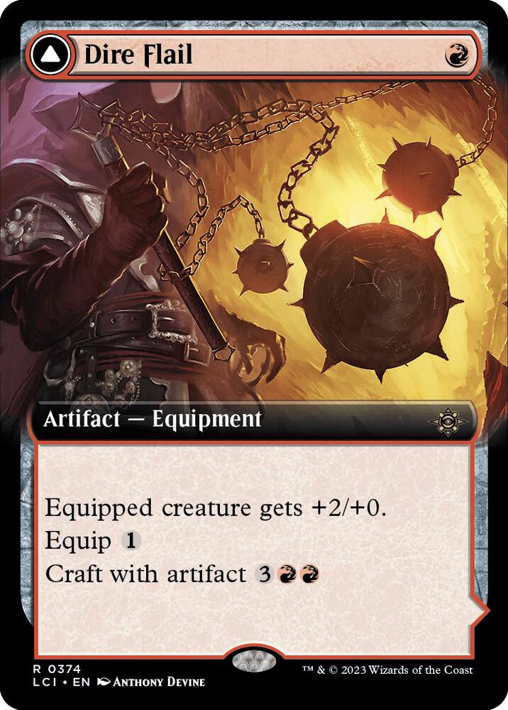 Dire Flail (Extended Art) - 374: The Lost Caverns of Ixalan