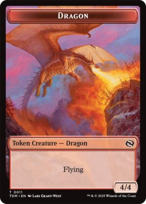 Dragon (0011) // Warrior Double-Sided Token - 11 // 13: Tarkir: Dragonstorm
