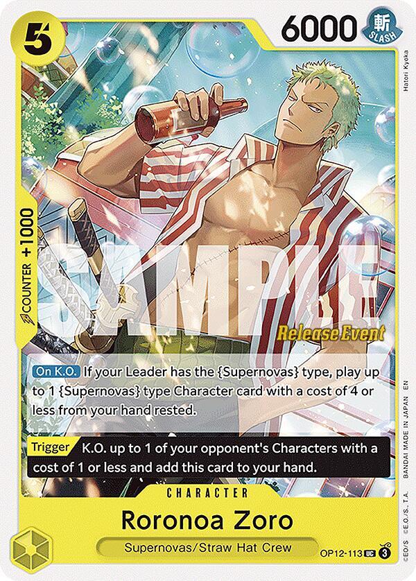 Roronoa Zoro (113) - OP12-113: Legacy of the Master Release Event Cards