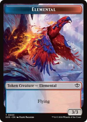 Elemental (0003) // Treasure Double-Sided Token - 3 // 12: Secrets of Strixhaven