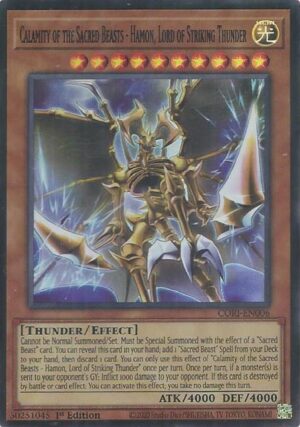 Calamity of the Sacred Beasts - Hamon, Lord of Striking Thunder - CORI-EN006: Chaos Origins