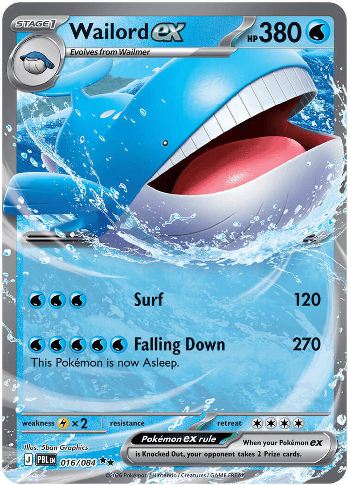 Wailord ex - 016/084 - 016/084: ME05: Pitch Black